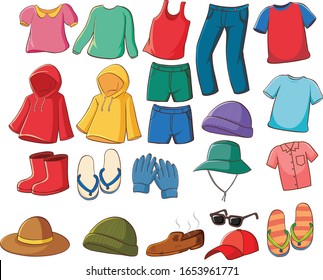 Big Set Clothes On White Background Stock Vector (Royalty Free ...