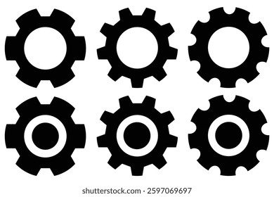 big set of cogwheel icon. gear setting icon. Wheel cogwheel vector. Black template for vintage, patch, insignias, overlay. Gear icons design elements. cogwheel icons. vector illustration eps 888.