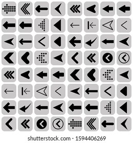Big set, collection of 64 different arrows, waypoints isolated on white background EPS Vector