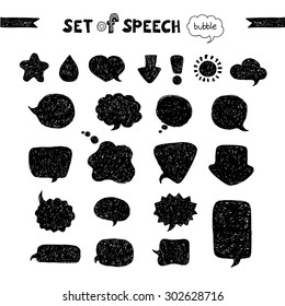 Big Set Collection of hand-drawn speech bubbles 