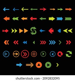 Big set of color arrows and direction pointers
