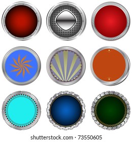 Big set of color glossy buttons. Vector collection of  elements			 design .