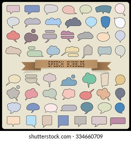 Big set of color speech bubbles. Vector collection