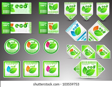 Big set of color vector eco tickets
