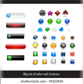 Big set of color web buttons