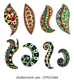 Big Set of  Colored Abstract elements. Vector illustration. Isolated on white