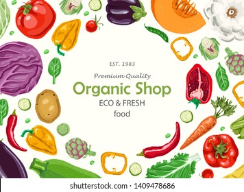 Big set of colored vegetables. Set of fresh vegetables for your design