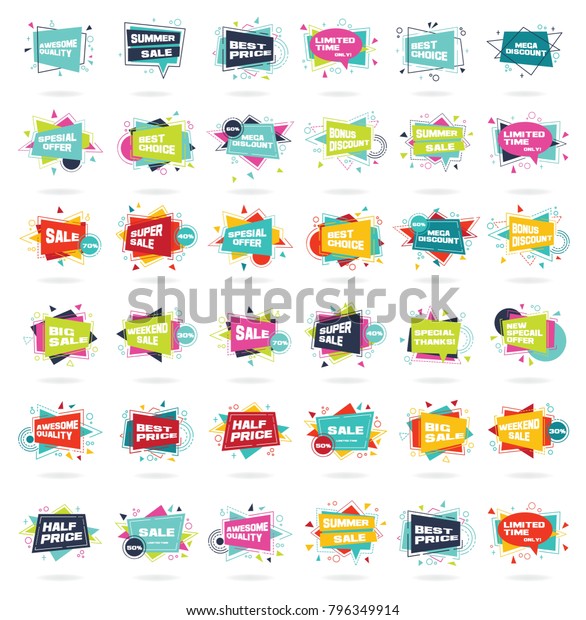 Big Set Colorful Abstract Chat Label Stock Vector (Royalty Free ...