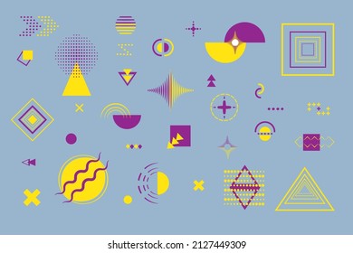 Big set of
Colorful abstract geometric shape of lines modern elements overlay design background. Use for display, illustration, template design, advertising, print. vector illustration eps10