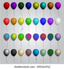 BIG set of colorful balloons, vector illustration