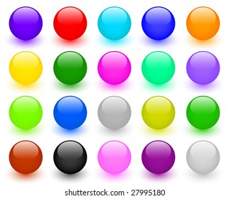 Big set of colorful buttons