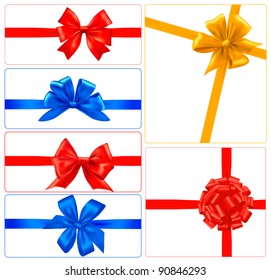 Big set of colorful gift bows with ribbons. Vector.