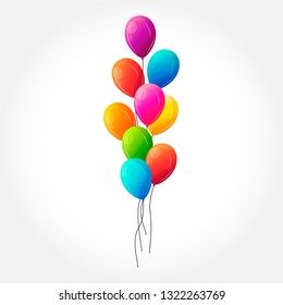 Gran conjunto de globos vectoriales redondos coloridos.