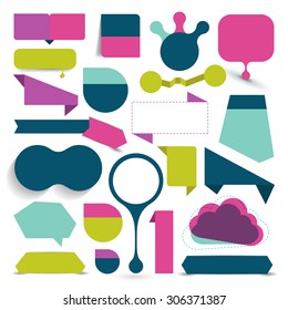 Big set of colorful sale stickers, bubbles, ribbons. Vector illustration.