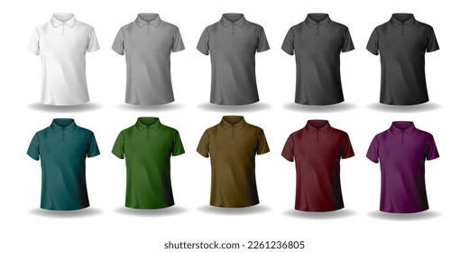 Big Set of Colorful Shirt mock up.Vector