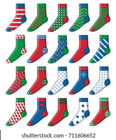 Big set of colorful socks