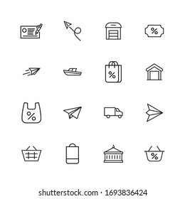 Große Auswahl an Kommerziellen Linien-Symbolen. Vektorillustration einzeln auf weißem Hintergrund. Symbole in Premium-Qualität. Schlagt Vektorsymbole für Concept- oder Web-Grafiken. Einfache Dünnzeilenzeichen. 