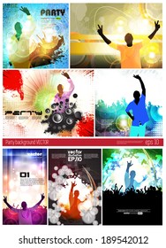 Big set of concert poster. Vector illustration