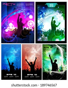 Big set of concert poster. Vector illustration