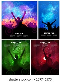 Big set of concert poster. Vector illustration