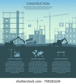 Big set of construction elements infographic