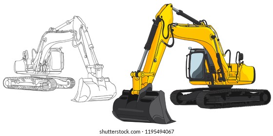 Big set of construction equipment. Special machines for the construction work. excavators,Commercial Vehicles