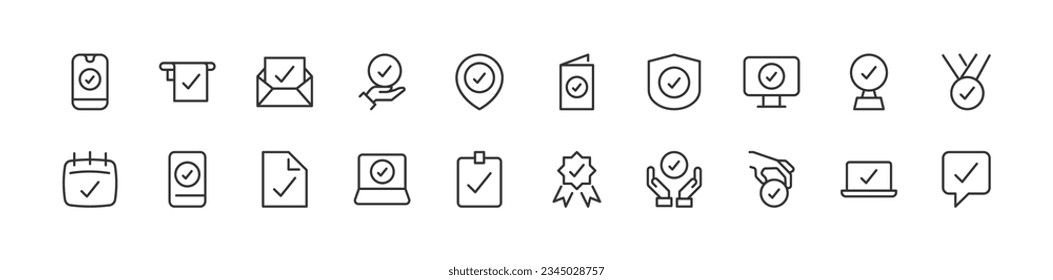 Big set of control line icons. Vector illustration isolated on a white background. Premium quality symbols. Stroke vector icons for concept or web graphics. Simple thin line signs.