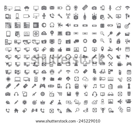 Big set of Coputer ,Coputer accessories, Office , Media icons