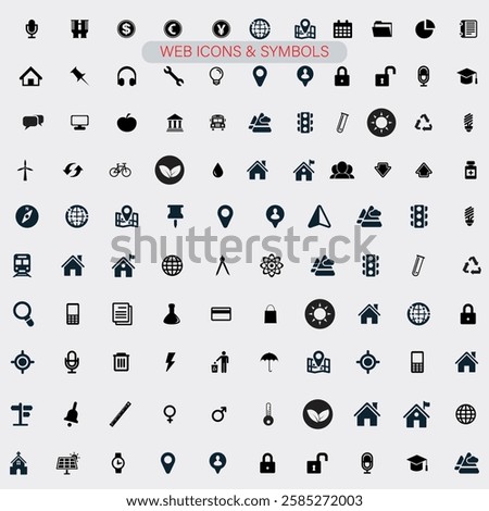 Big set of Coputer ,Coputer accessories, Office , Media icons