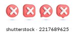 Big set Cross 3d on white background. 3D Rejection icon, rejected sign. Cross sign for mobile, web and application. Isolated vector element