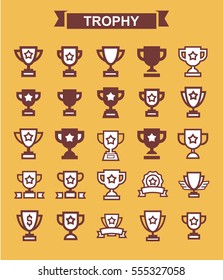 Big Set of  Cup Awards. Line Icons Set