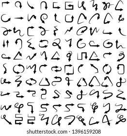 big set of curve arrow icons