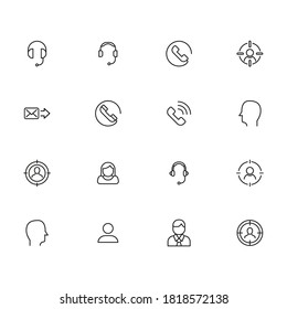 Big set of customer line icons. Vector illustration isolated on a white background. Premium quality symbols. Stroke vector icons for concept or web graphics. Simple thin line signs.