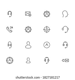 Big set of customer line icons. Vector illustration isolated on a white background. Premium quality symbols. Stroke vector icons for concept or web graphics. Simple thin line signs.
