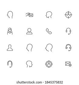 Big set of customer line icons. Vector illustration isolated on a white background. Premium quality symbols. Stroke vector icons for concept or web graphics. Simple thin line signs.