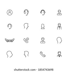 Big set of customer line icons. Vector illustration isolated on a white background. Premium quality symbols. Stroke vector icons for concept or web graphics. Simple thin line signs.