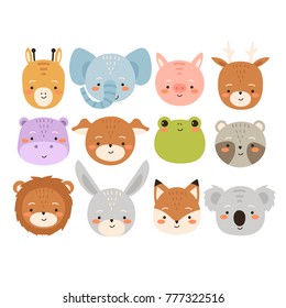 big set of cute cartoon animals. can be used like stickers, for cards or othr designs