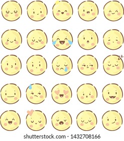 Big set with cute funny smiles/ emotion colletion