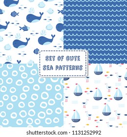 Big set of cute marine elements
