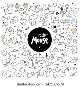 Big set with cute mice and rats/ new year 2020 simbol