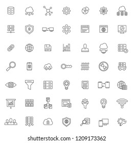 big set of big data icon with simple outline and modern style, editable stroke vector eps 10