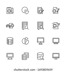 Big set of big data line icons. Vector illustration isolated on a white background. Premium quality symbols. Stroke vector icons for concept or web graphics. Simple thin line signs. 