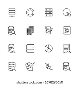 Big set of big data line icons. Vector illustration isolated on a white background. Premium quality symbols. Stroke vector icons for concept or web graphics. Simple thin line signs. 