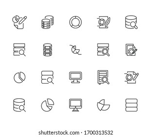 Big set of big data line icons. Vector illustration isolated on a white background. Premium quality symbols. Stroke vector icons for concept or web graphics. Simple thin line signs. 