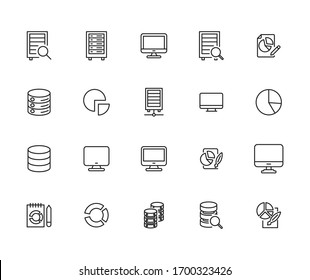 Big set of big data line icons. Vector illustration isolated on a white background. Premium quality symbols. Stroke vector icons for concept or web graphics. Simple thin line signs. 