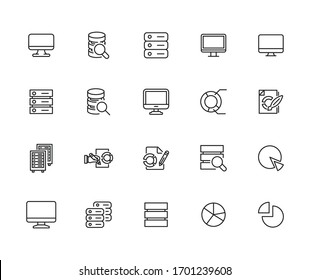 Big set of big data line icons. Vector illustration isolated on a white background. Premium quality symbols. Stroke vector icons for concept or web graphics. Simple thin line signs. 