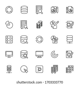Big set of big data line icons. Vector illustration isolated on a white background. Premium quality symbols. Stroke vector icons for concept or web graphics. Simple thin line signs. 