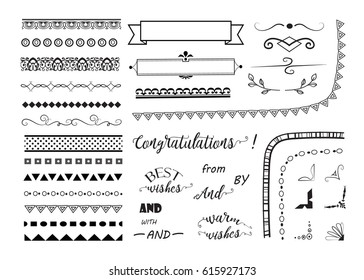 big set of decorative elements/ borders, frame, corners,banners and text dividers. vector design elements