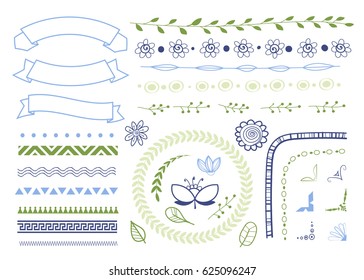 big set of decorative elements. borders, frame, corners,wreaths and text dividers. vector design elements