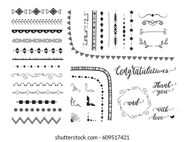 big set of decorative elements.banners, borders, frame, corners,wreaths and text dividers. vector design elements